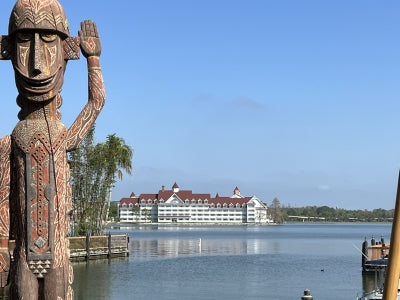 View of Disney's Grand Floridian from Disney's Polynesian Resort across Seven Seas Lagoon